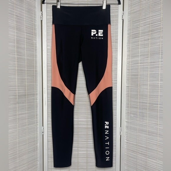 P.E Nation The Chase Leggings Black Pink White Logo Size S - Picture 2 of 8